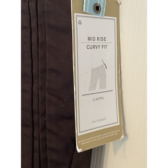 Dockers Brown Mid Rise Curvy Capri Pants Women's Size 16 New NWT - Picture 6 of 11